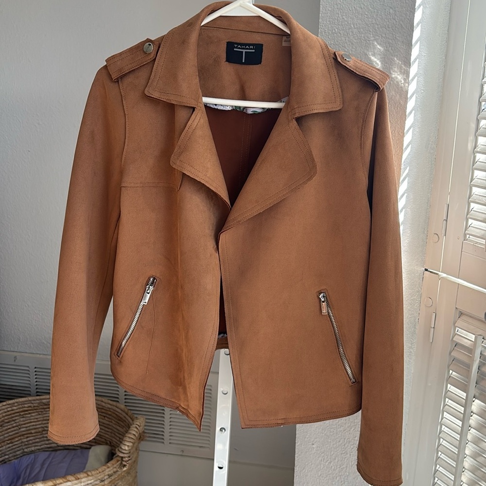 Women’s Tahari Suede Moto Jacket